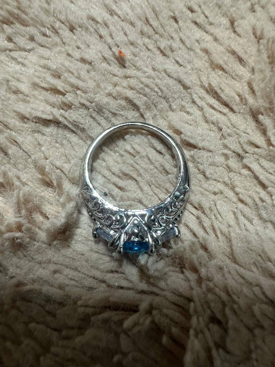 미사용/빈티지 에스닉 라이트 블루 큐빅 링 (11~12호) 판매합니다