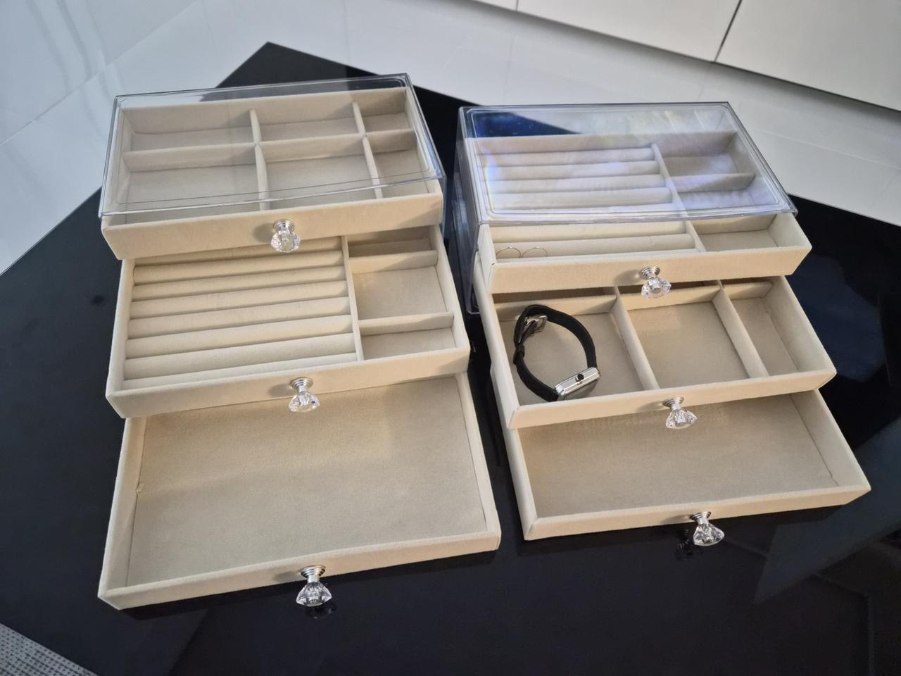 벨벳 3단 보석함 악세사리 보관함