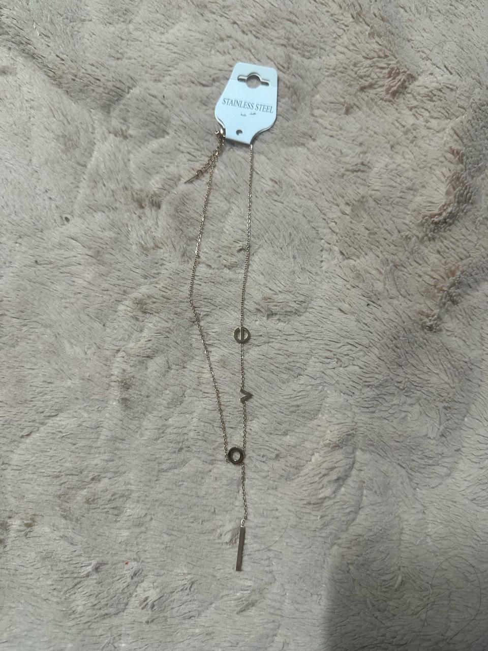 로즈골드 LOVE 레터링 & 스틱 바 스테인리스 목걸이 팝니다