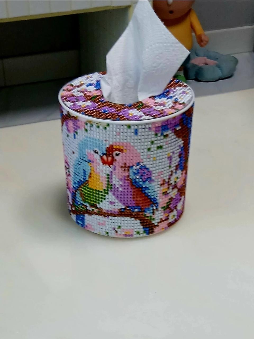 보석십자수 휴지통 완성품