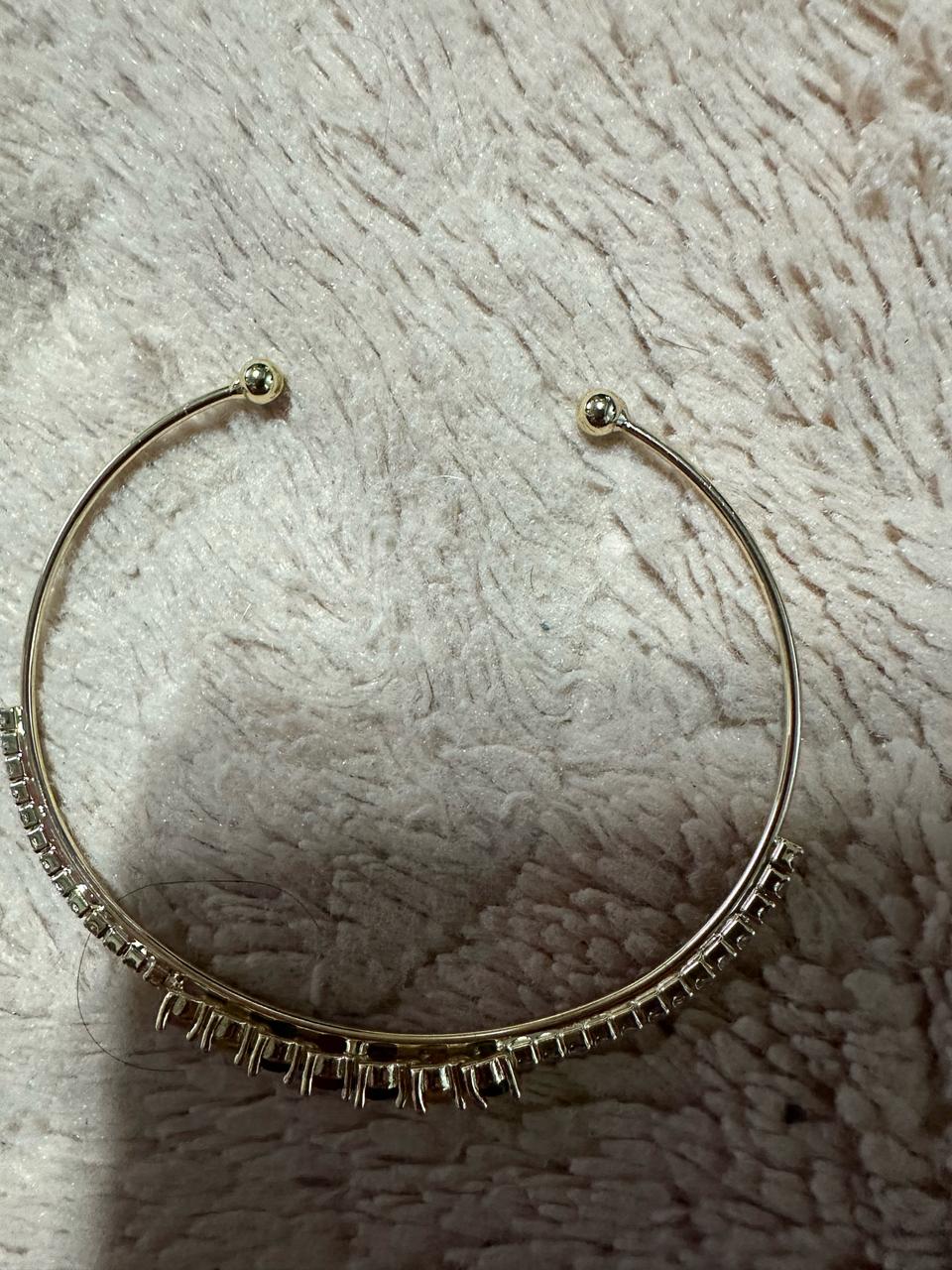 미사용/레인보우 멀티 유색 보석 골드 뱅글 팔찌 판매합니다