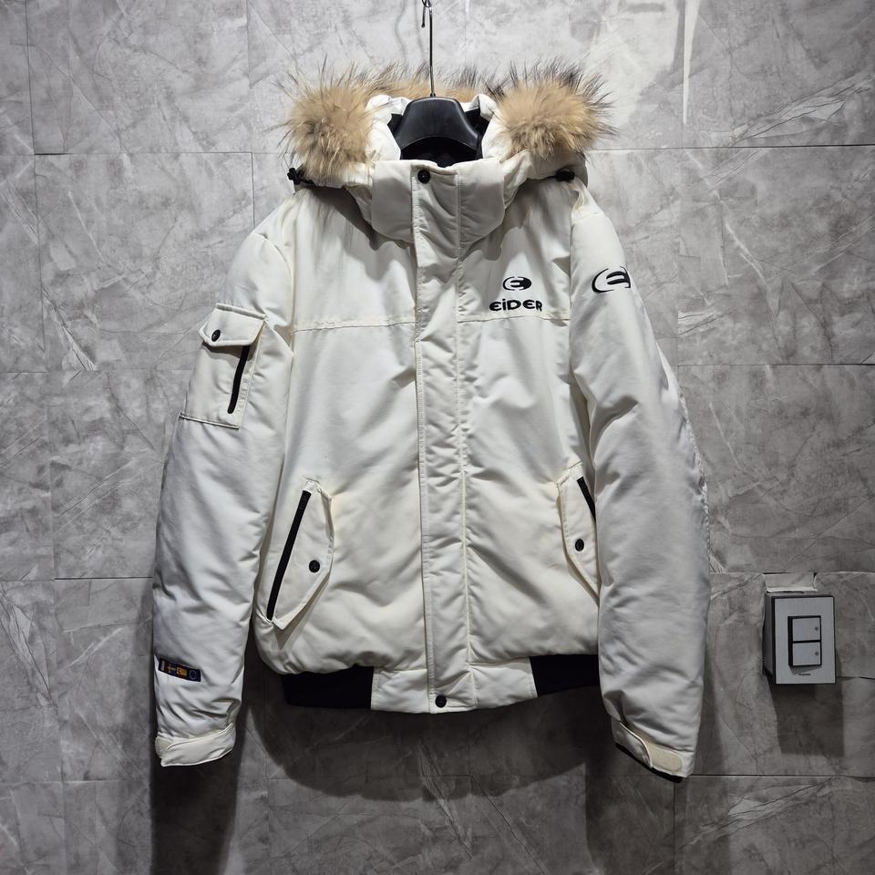 아이더 화이트 퍼 후드 점퍼