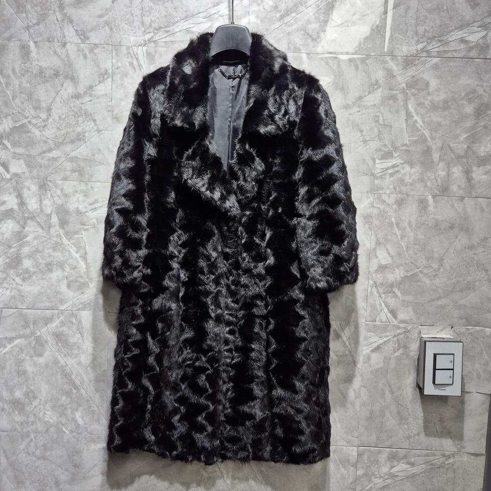 블랙 밍크 롱코트