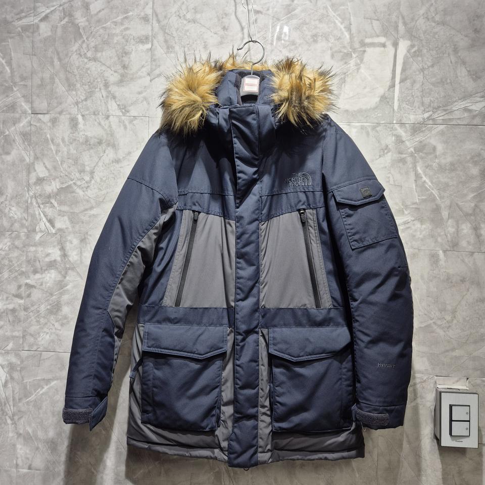 노스페이스 네이비 후드 다운