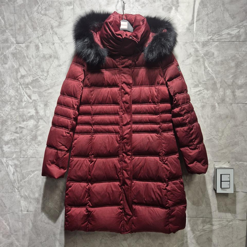 헤트레고 레드 퍼 후드 롱다운