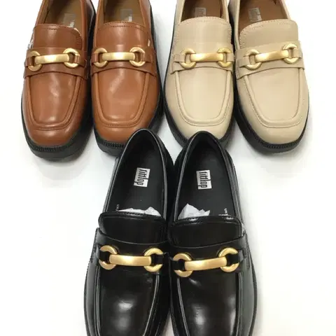 240/ 핏플랍 레더 청키 로퍼 블랙/베이지/브라