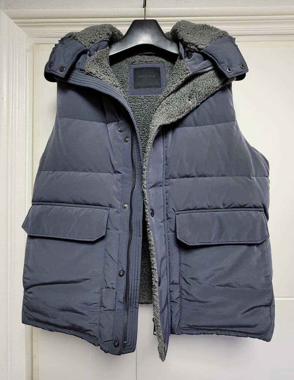 [새상품] [로가디스] 블루 털안감 후드 탈부착 구스 다운 베스트