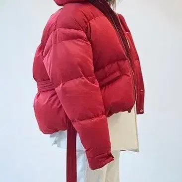 S 누마레 아바 벨티드 숏 덕다운 오리털 레드 패딩