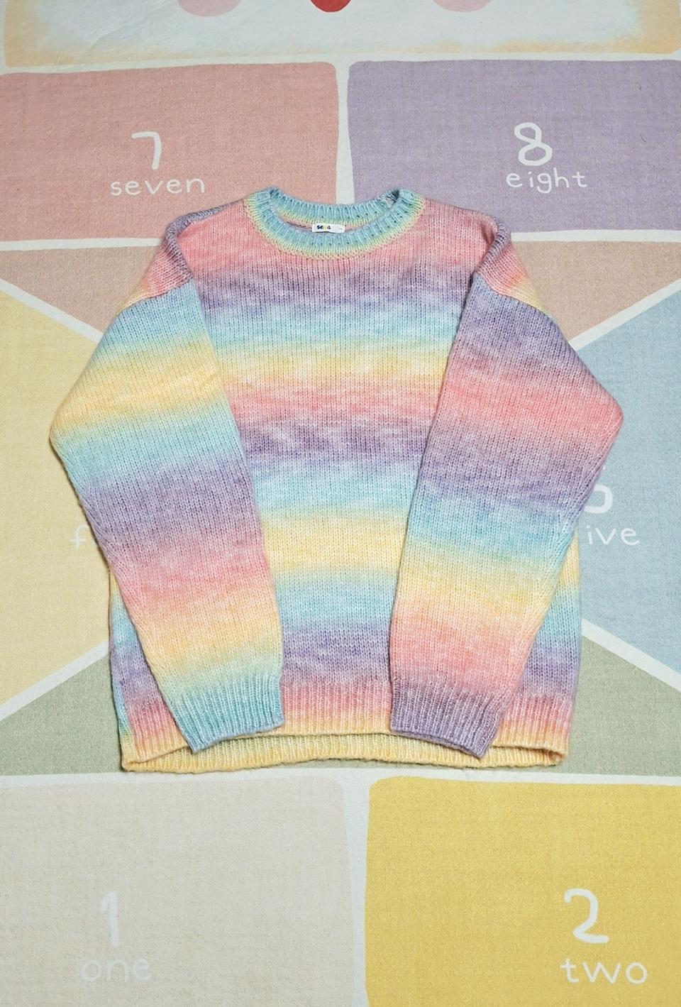 SFIT 무지개 파스텔 니트 (새옷)