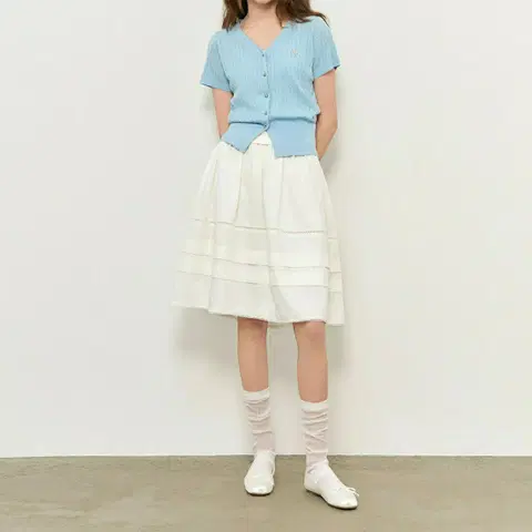 제네럴아이디어 케이블 반팔가디건