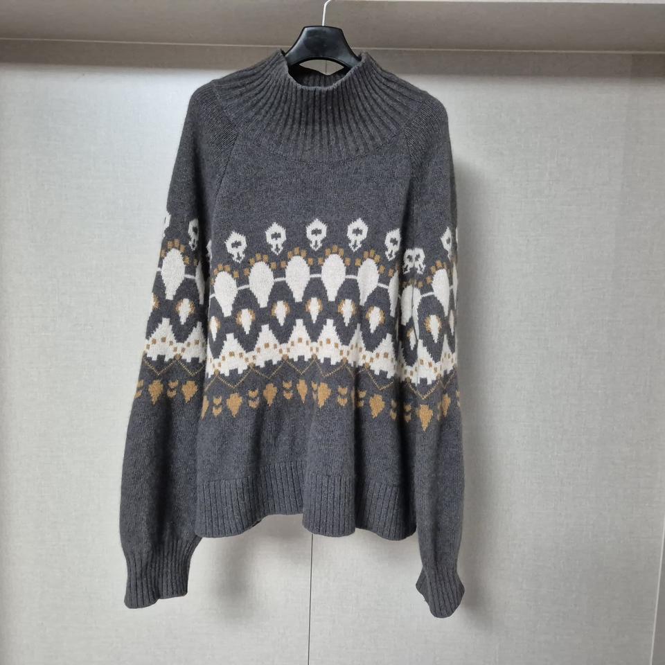 프리)ZOOC 주크 패턴 오버핏 울 니