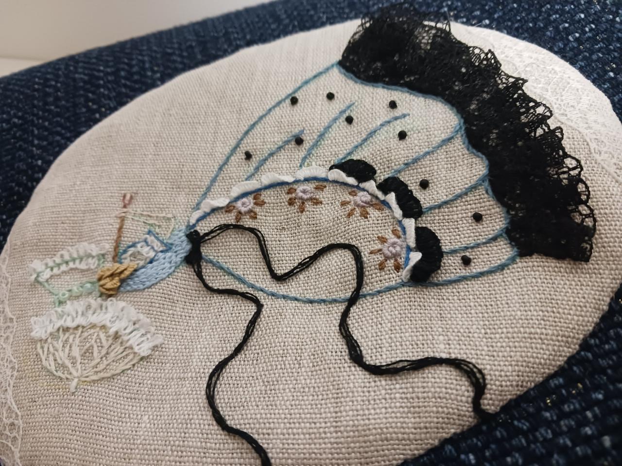 크레놀린여인자수 토트백