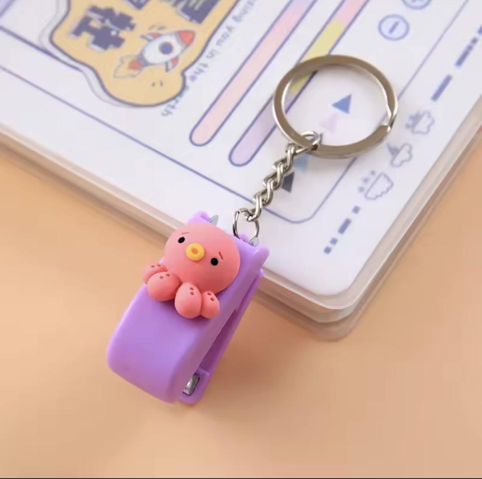 휴대용 키링  미니 스테이플러 + 전용 침 500개 세트