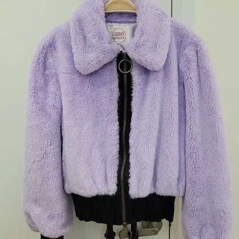 제로 스트리트 라벤더 에코퍼 크롭 집업 자켓