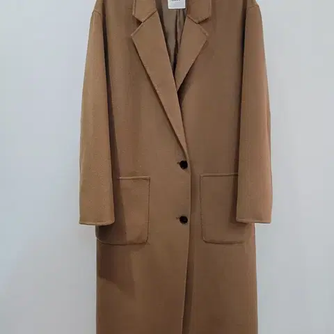 스튜디오 톰보이 브라운 울 싱글 롱코트 오버핏 55~77