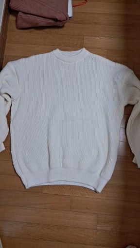 아이보리 니트 스웨터 110 120 큰 사이즈 거희 새것
