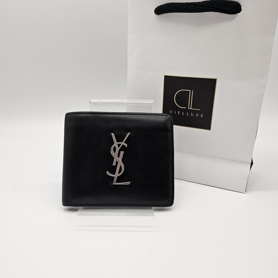 정품 입생로랑  은장 로고 남성 반지갑