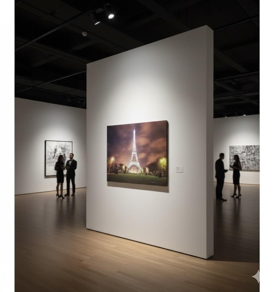 프랑스 에펠탑,  샹제리제 거리  야경 포토 액자.  신품