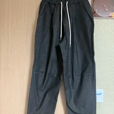 새상품 생지청바지 전체밴딩 남여공용 와이드