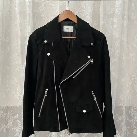 48) 산드로 옴므 고트스킨 스웨이드 라이더 자켓