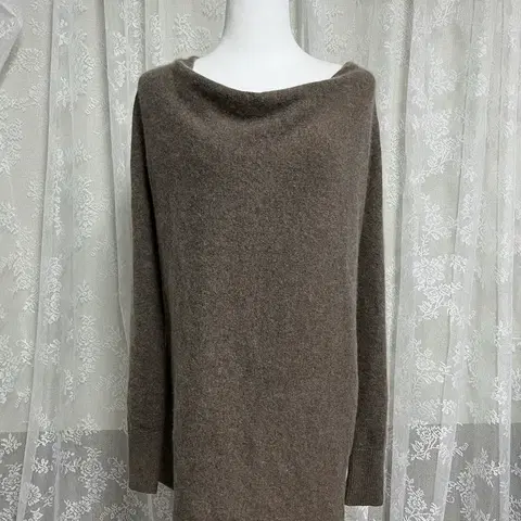 F) 한섬 시스템 울 라쿤 니트 브라운