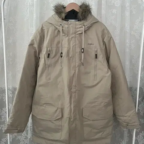 2XL) 리복 덕다운 야상 패딩 점퍼 베이지