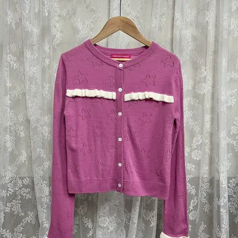 F) 마가린핑거스 스타 펀칭 니트 핑크