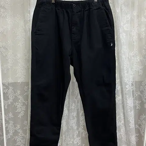 L) 스투시 Pull on beach 코튼 밴딩 팬츠 블랙