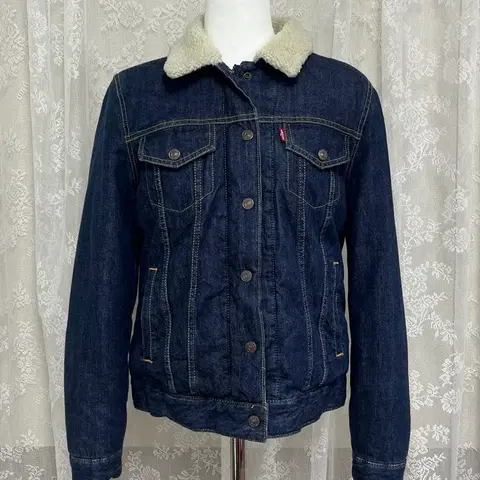 S) 리바이스 여성 쉐르파 데님 구스다운 자켓