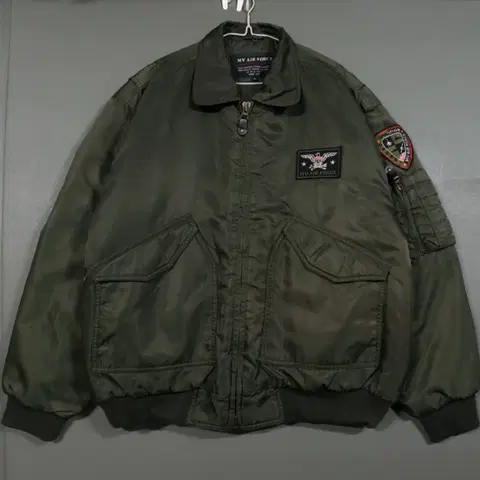 MV 에어포스 밀리터리 MA-1 누빔 점퍼 플라이트 자켓 카키 XL