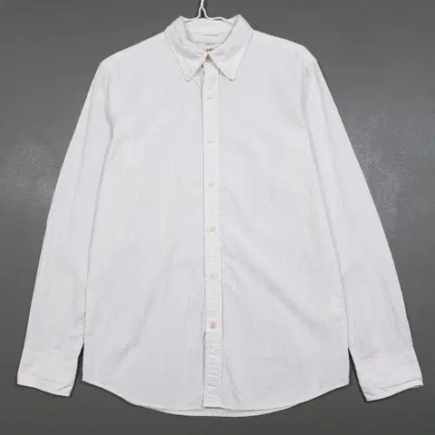 95 (M) 헨리코튼 신형 린넨 믹스 버튼다운 스트라이프 셔츠 컴포트핏