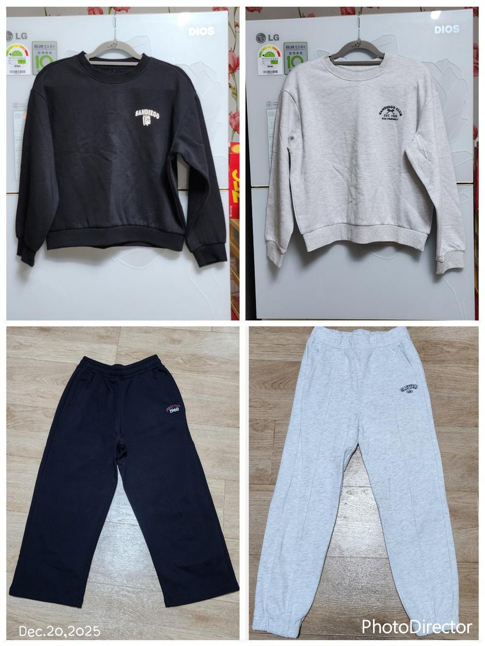 [140]여아동 기모티2+기모팬츠2/행텐주니어에꼴리에/맨투맨트레이닝