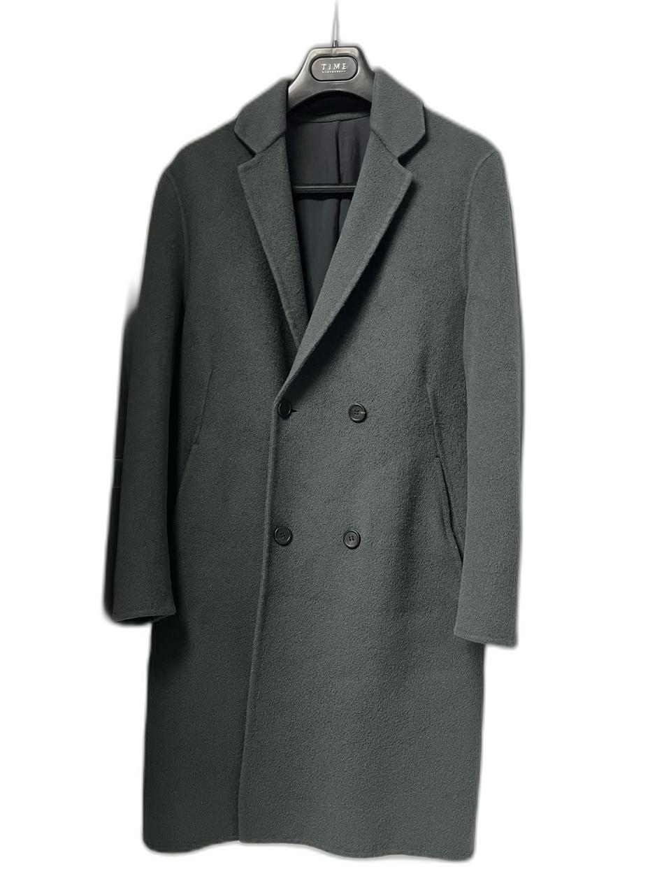 타임옴므 스모크그린 캐시미어 핸드메이드 더블 코트 95사이즈