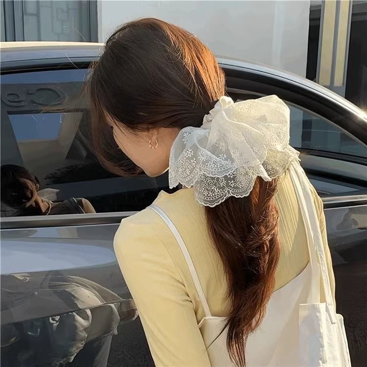 레이스 반달 곱창 스크런치 새상품 웨딩 소품