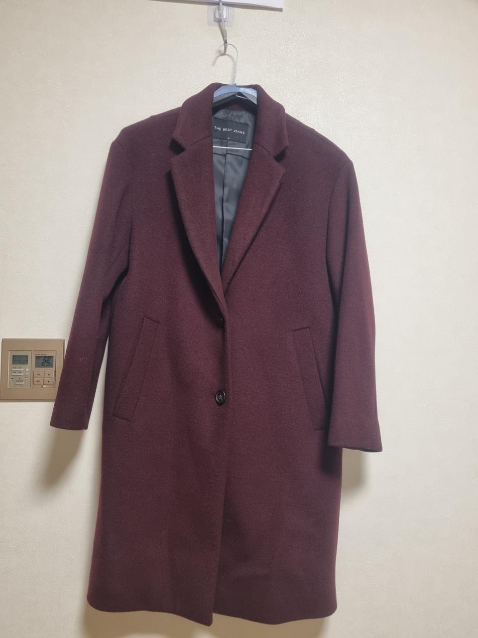 THE BEST JEANS 버건디 양모 코트 66