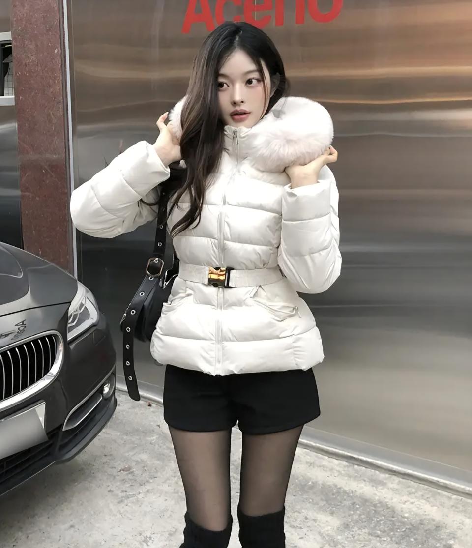 여자퍼후드패딩