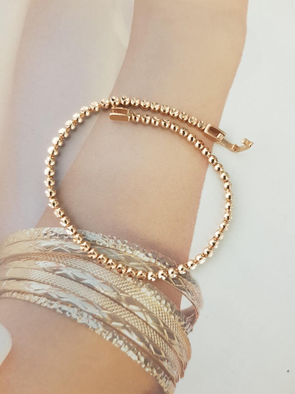 18k 올컷팅 반볼 팔찌