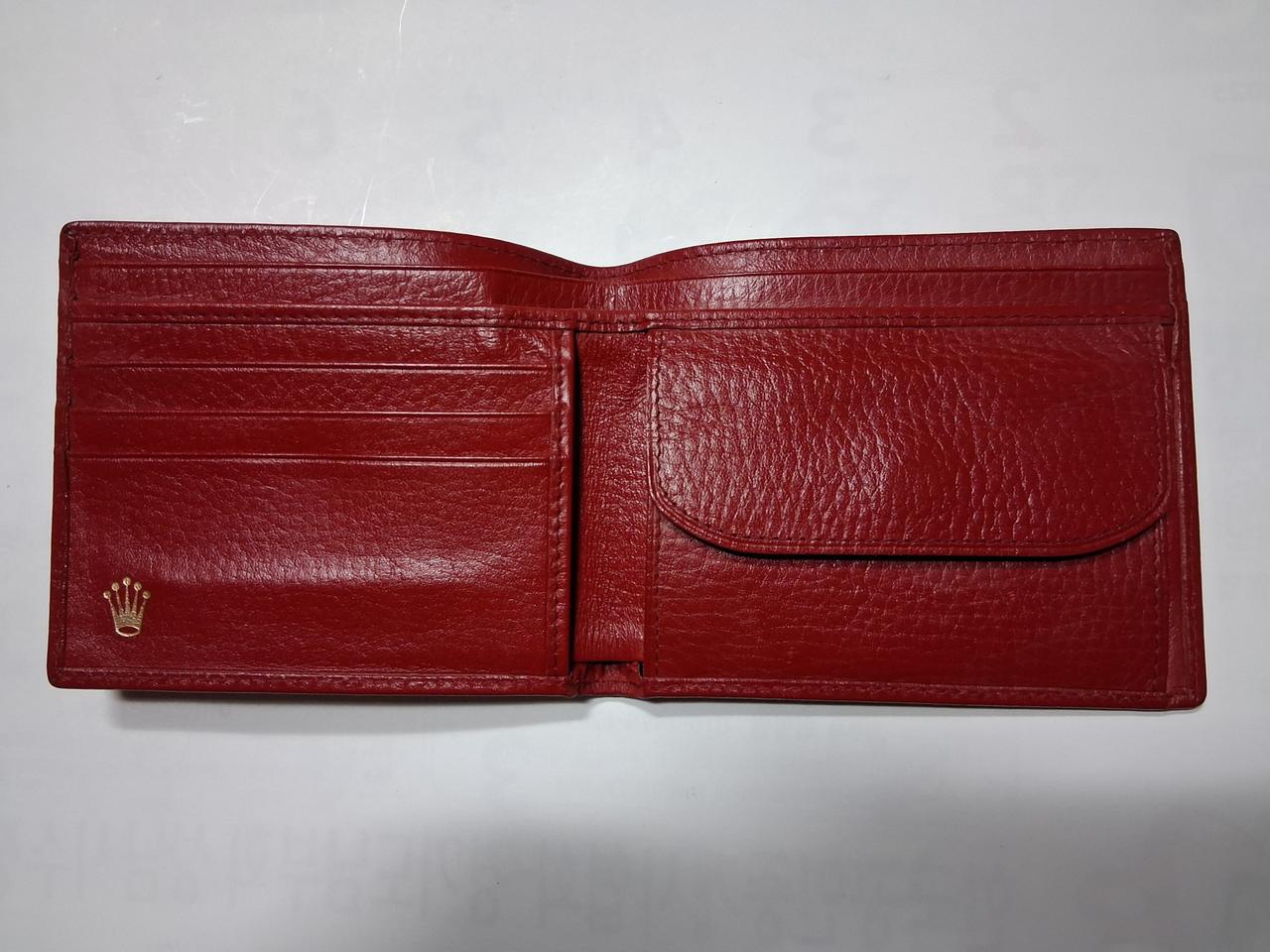 롤렉스 이태리 버건디컬러 지폐 카드 동전 지갑 미사용보관품