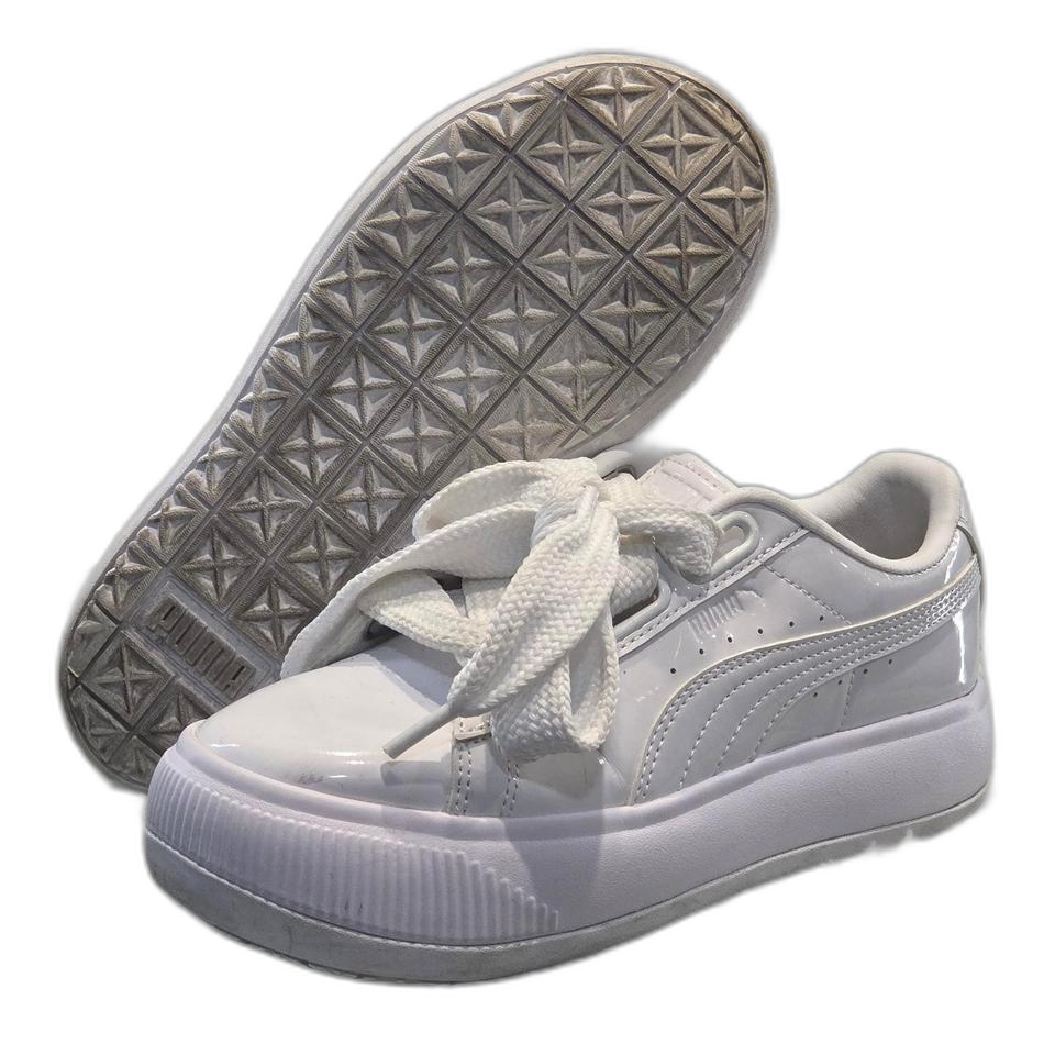 1w-16:푸마 카리나 패턴 레더 화이트 24cm-거의새거