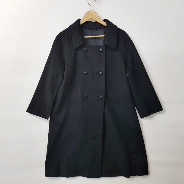 캐시미어 더블 코트 블랙 