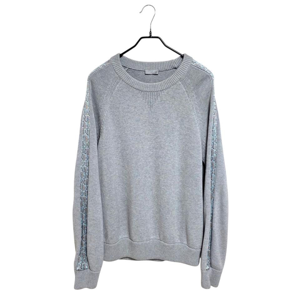 디올 오블리크 인서트 니트 그레이