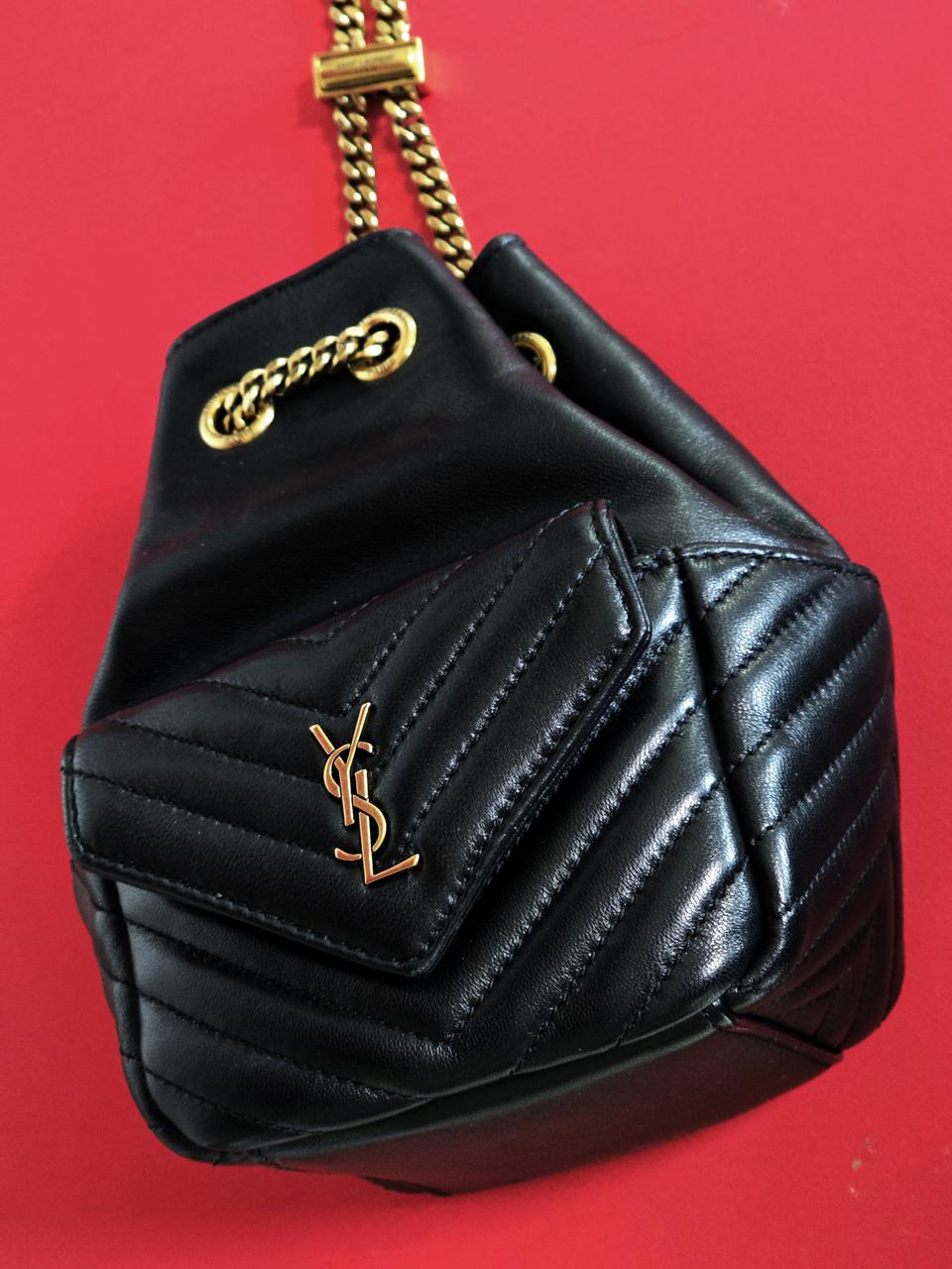 생로랑 조이 퀼트 나노 체인 미니 버킷백 블랙(정품)