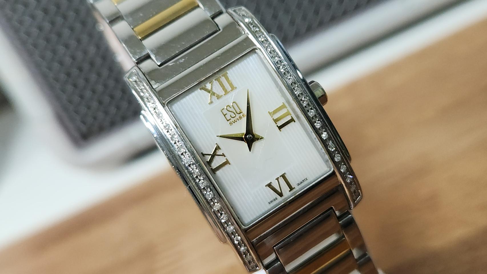 # 스위스 ESQ 모바도 킹스턴 정품 다이아몬드 콤비 여성명품 시계 급처