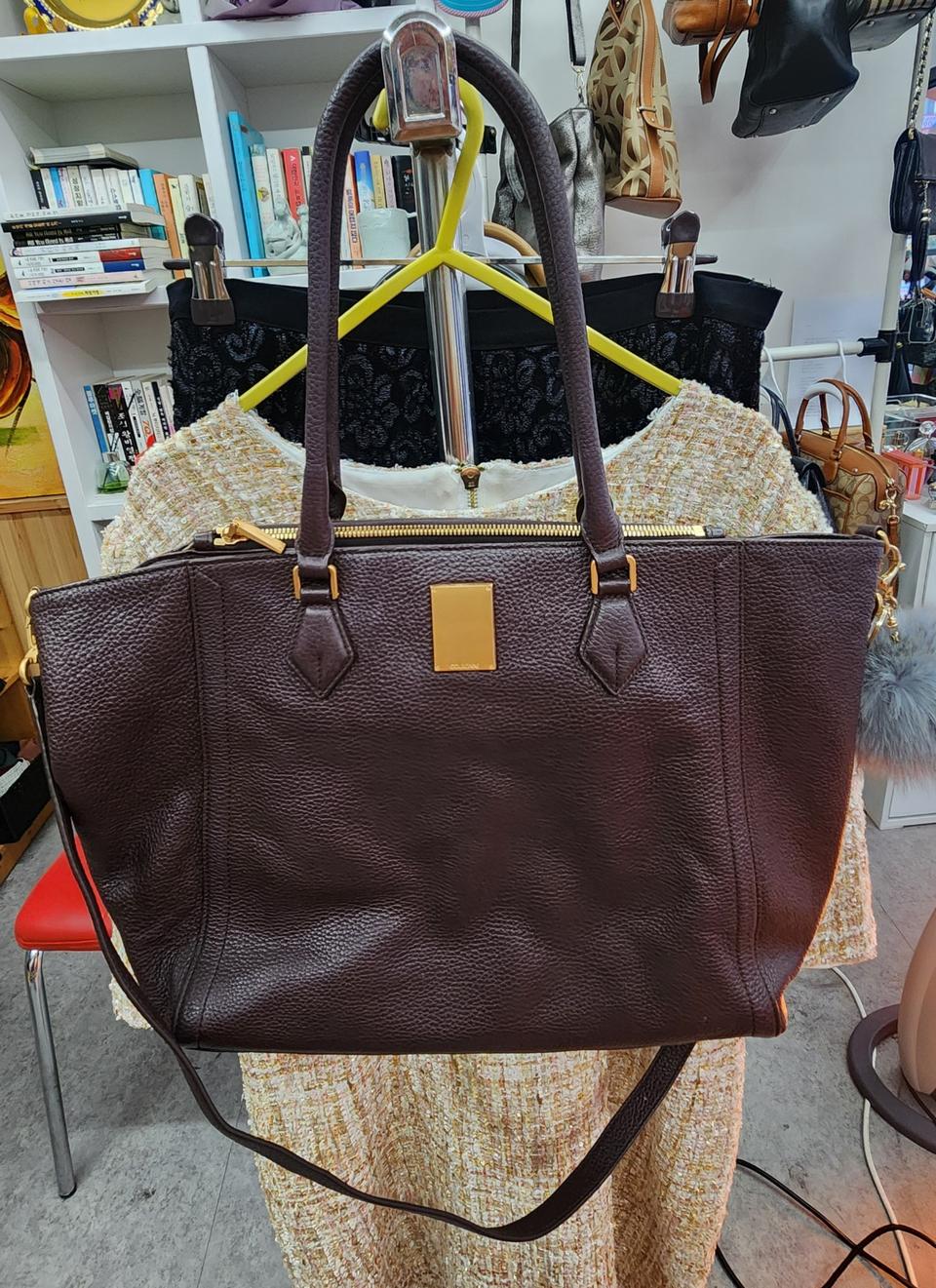 쿠론 가죽 토트백 (스트랩/키링 포함)-정품