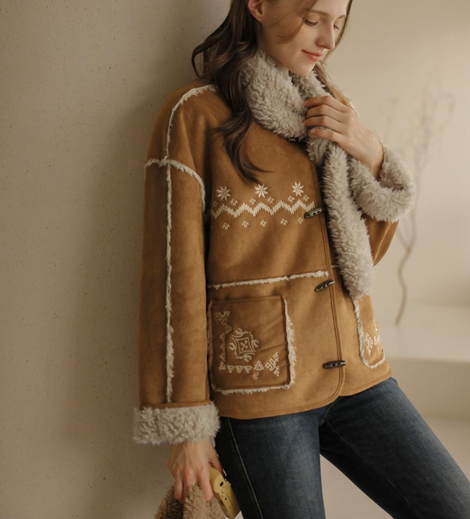 스웨이드 양털 무스탕 자켓 FREE