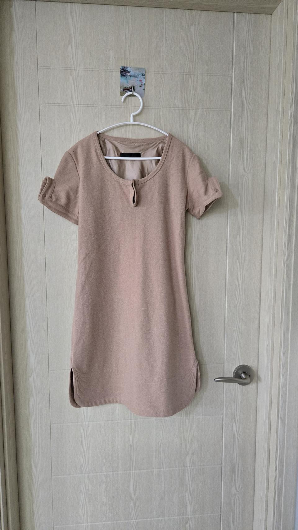 울 원피스 55 S 베이지