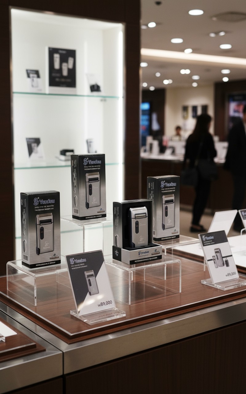 컴팩트한 디자인에  크기. 강한 전기 면도기.  새제품