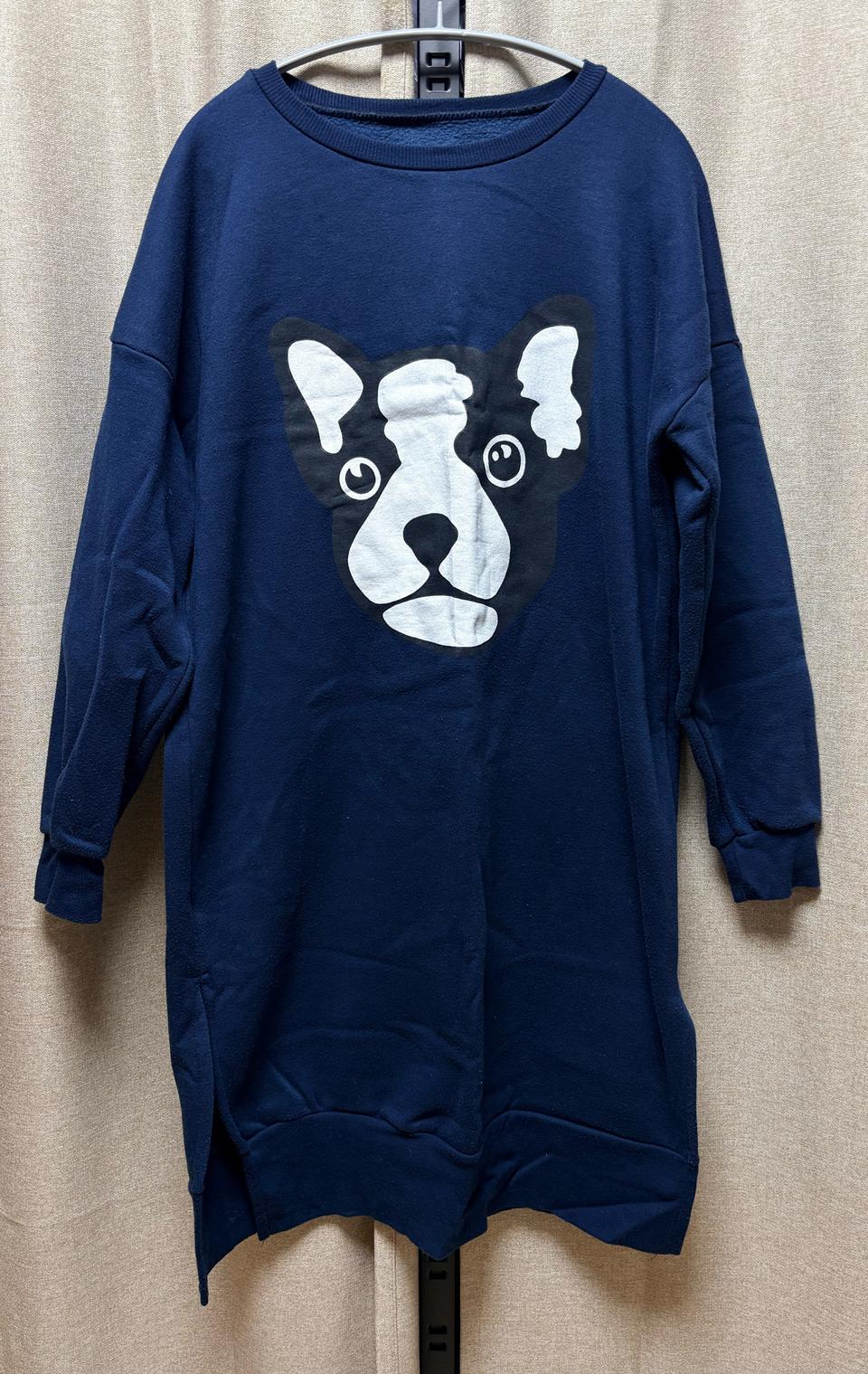 기모 롱 오버핏 원피스 네이비 FREE