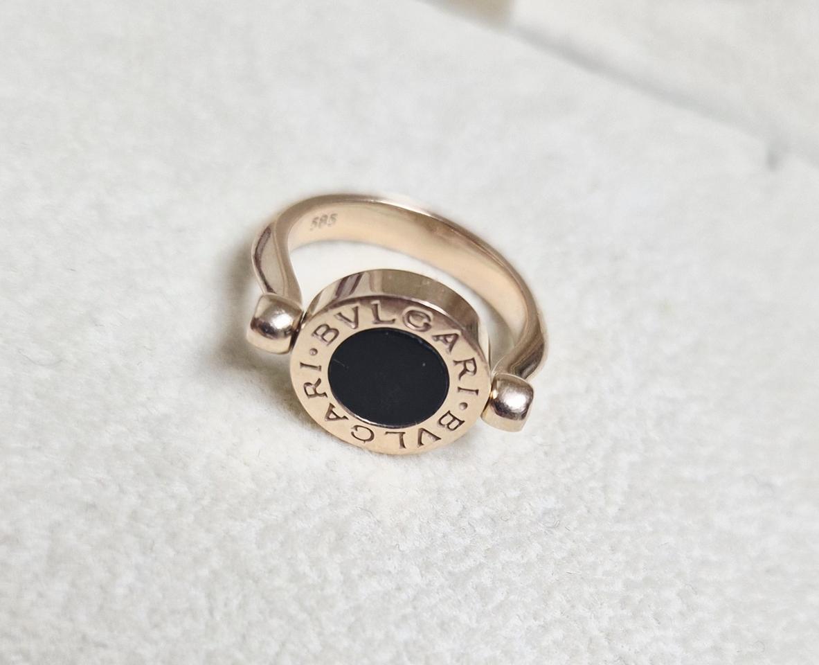 14k오닉스,자개양면회전반지 (6호에서7호)