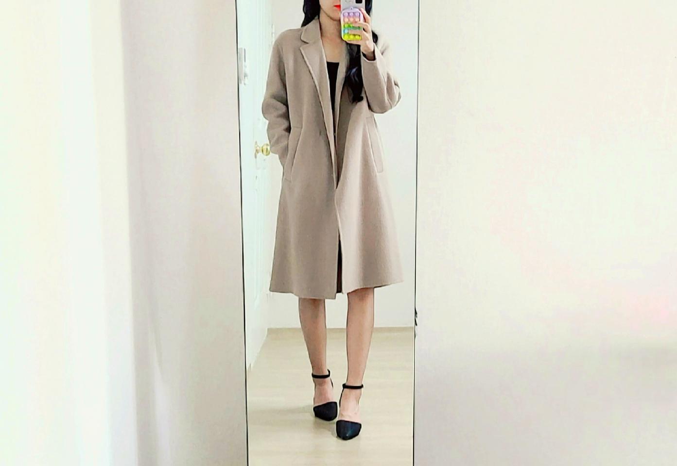 플라스틱아일랜드 테일러드카라 뒷트임 롱 코트